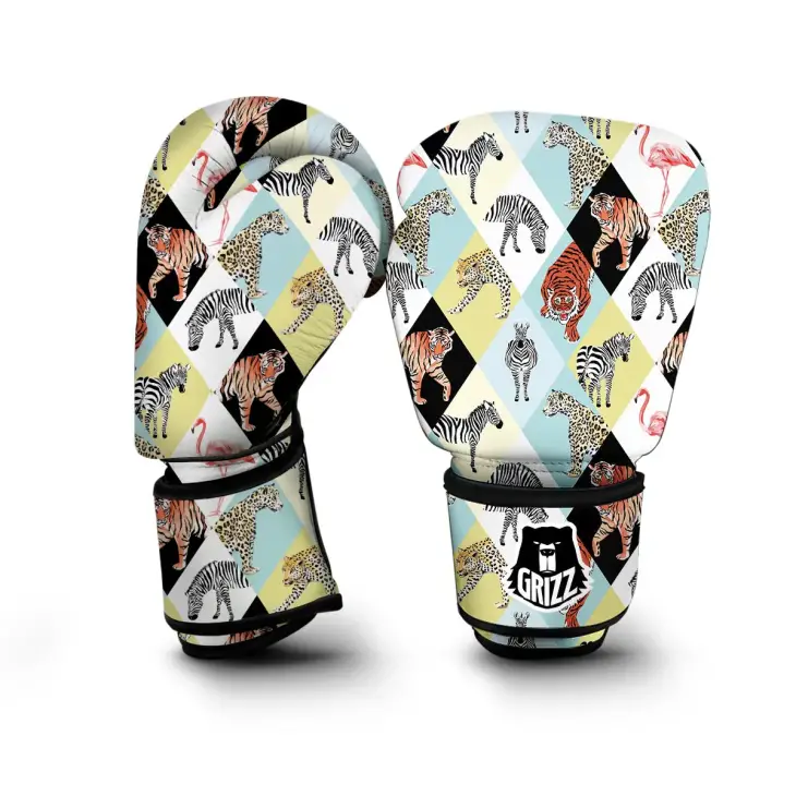 Patchwork Tropical Animal Boxing Gloves - Image 2