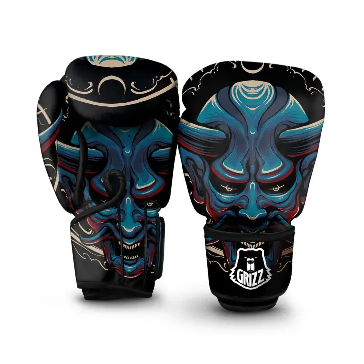 Demon Japanese Blue Boxing Gloves