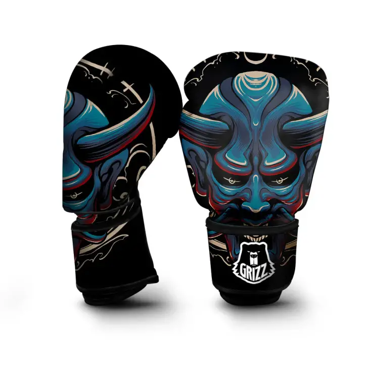 Demon Japanese Blue Boxing Gloves - Image 2